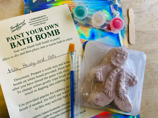 Paint Your Own Bath Bomb Gingerbread Man Kit – Forever Summer Natural Soaps