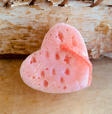 Heart Olive Oil  Soap Infused Sponges