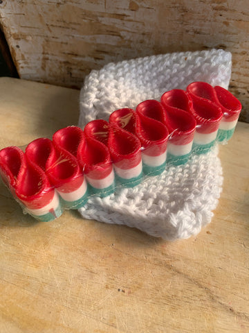 Peppermint Ribbon Candy Olive Oil Glycerin Soap